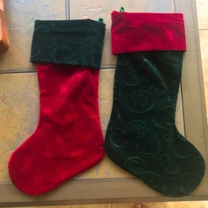 Vintage Velvet Christmas Stockings Set